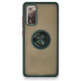 BSSM Samsung Galaxy S20 FE Montreal Yüzüklü Silikon Kapak Yeşil Kılıf