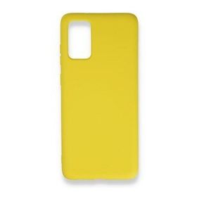 BSSM Samsung Galaxy S20 Plus Nano İçi Kadife Silikon Sarı Kılıf