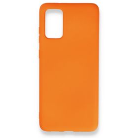 BSSM Samsung Galaxy S20 Plus Nano İçi Kadife Silikon Turuncu Kılıf