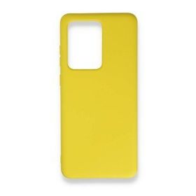 BSSM Samsung Galaxy S20 Ultra Nano İçi Kadife Silikon Sarı Kılıf