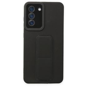 BSSM Samsung Galaxy S21 FE Mega Standlı Silikon Siyah Kılıf