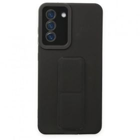 BSSM Samsung Galaxy S21 FE Mega Standlı Silikon Siyah Kılıf
