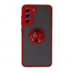 BSSM Samsung Galaxy S21 FE Montreal Yüzüklü Silikon Kapak Kırmızı Kılıf