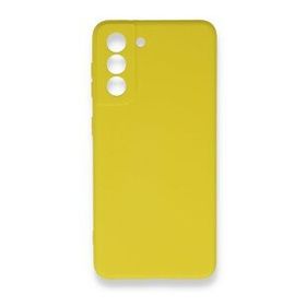 BSSM Samsung Galaxy S21 FE Nano İçi Kadife Silikon Sarı Kılıf