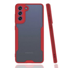 BSSM Samsung Galaxy S21 FE Platin Silikon Kırmızı Kılıf