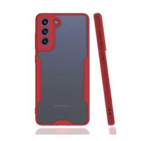 BSSM Samsung Galaxy S21 FE Platin Silikon Kırmızı Kılıf