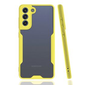 BSSM Samsung Galaxy S21 FE Platin Silikon Sarı Kılıf