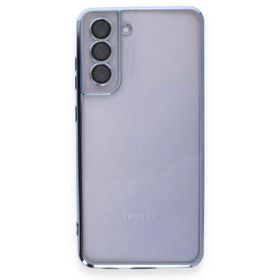 BSSM Samsung Galaxy S21 FE Razer Lensli Silikon Açık Mavi Cep Telefonu Kılıfı