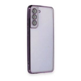 BSSM Samsung Galaxy S21 FE Razer Lensli Silikon Mor Cep Telefonu Kılıfı
