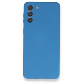 BSSM Samsung Galaxy S21 Plus Nano içi Kadife Silikon Mavi Kılıf