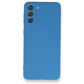 BSSM Samsung Galaxy S21 Plus Nano içi Kadife Silikon Mavi Kılıf