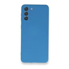 BSSM Samsung Galaxy S21 Plus Nano içi Kadife Silikon Mavi Kılıf