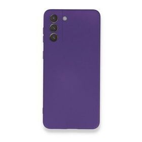 BSSM Samsung Galaxy S21 Plus Nano içi Kadife Silikon Mor Kılıf