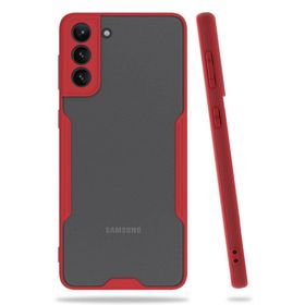 BSSM Samsung Galaxy S21 Plus Platin Silikon Kırmızı Kılıf