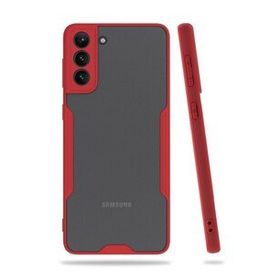 BSSM Samsung Galaxy S21 Plus Platin Silikon Kırmızı Kılıf