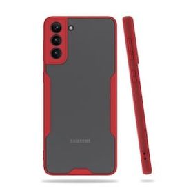 BSSM Samsung Galaxy S21 Plus Platin Silikon Kırmızı Kılıf