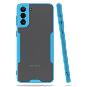 BSSM Samsung Galaxy S21 Plus Platin Silikon Mavi Kılıf
