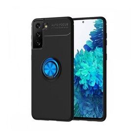 BSSM Samsung Galaxy S21 Plus Range Yüzüklü Silikon Siyah Mavi Kılıf