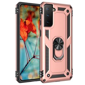 BSSM Samsung Galaxy S21 Plus Sofya Yüzüklü Silikon Kapak Rose Renkli Kılıf