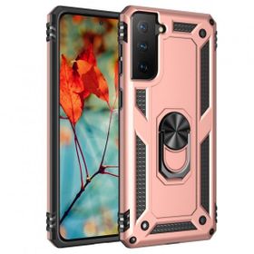 BSSM Samsung Galaxy S21 Plus Sofya Yüzüklü Silikon Kapak Rose Renkli Kılıf