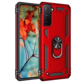 BSSM Samsung Galaxy S21 Sofya Yüzüklü Silikon Kapak Kırmızı Kılıf