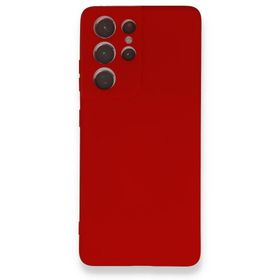 BSSM Samsung Galaxy S21 Ultra Nano İçi Kadife Silikon Kırmızı Kılıf