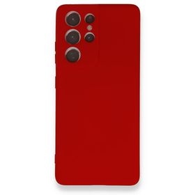 BSSM Samsung Galaxy S21 Ultra Nano İçi Kadife Silikon Kırmızı Kılıf