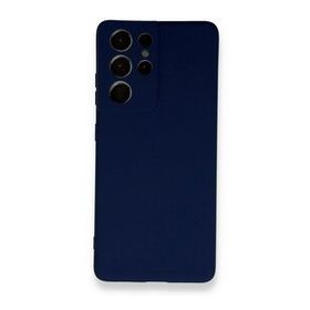 BSSM Samsung Galaxy S21 Ultra Nano İçi Kadife Silikon Lacivert Kılıf