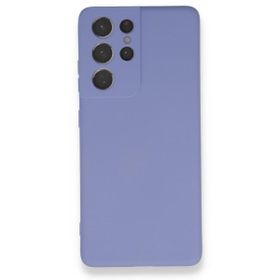 BSSM Samsung Galaxy S21 Ultra Nano İçi Kadife Silikon Lila Kılıf