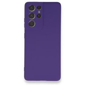 BSSM Samsung Galaxy S21 Ultra Nano İçi Kadife Silikon Mor Kılıf
