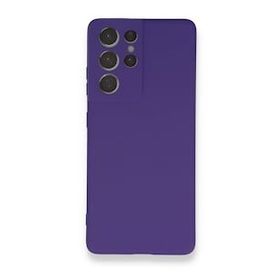 BSSM Samsung Galaxy S21 Ultra Nano İçi Kadife Silikon Mor Kılıf