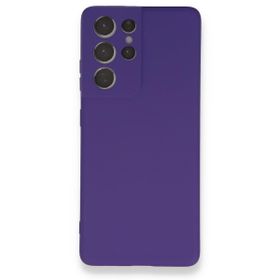 BSSM Samsung Galaxy S21 Ultra Nano İçi Kadife Silikon Mor Kılıf