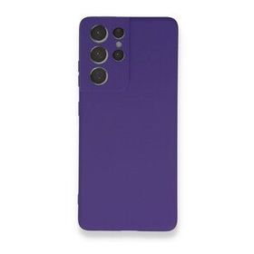 BSSM Samsung Galaxy S21 Ultra Nano İçi Kadife Silikon Mor Kılıf