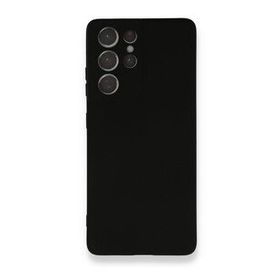 BSSM Samsung Galaxy S21 Ultra Nano İçi Kadife Silikon Siyah Siyah İnci Kılıf