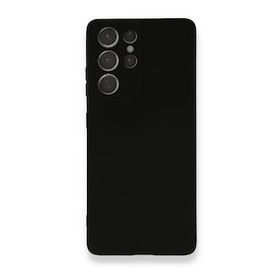 BSSM Samsung Galaxy S21 Ultra Nano İçi Kadife Silikon Siyah Siyah İnci Kılıf