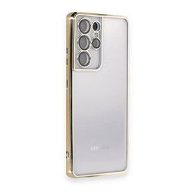 BSSM Samsung Galaxy S21 Ultra Razer Lensli Silikon Gold Kılıf