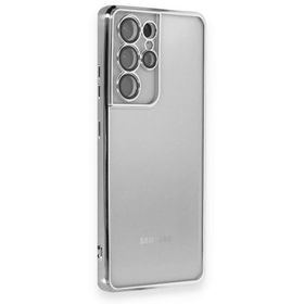 BSSM Samsung Galaxy S21 Ultra Razer Lensli Silikon Siyah Kılıf
