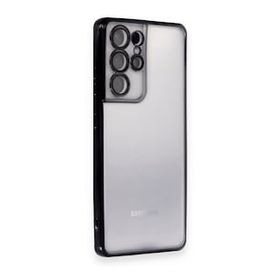 BSSM Samsung Galaxy S21 Ultra Razer Lensli Silikon Siyah Kılıf