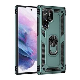 BSSM Samsung Galaxy S21 Ultra Sofya Yüzüklü Silikon Kapak Yeşil Cep Telefonu Kılıfı
