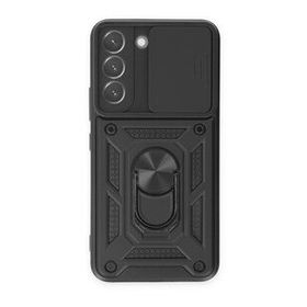 BSSM Samsung Galaxy S22 Pars Lens Yüzüklü Silikon Siyah Kılıf