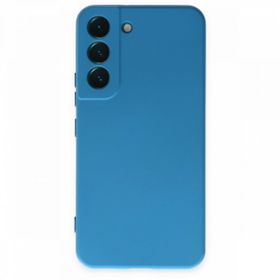 BSSM Samsung Galaxy S22 Plus Nano İçi Kadife Mavi Silikon Kılıf