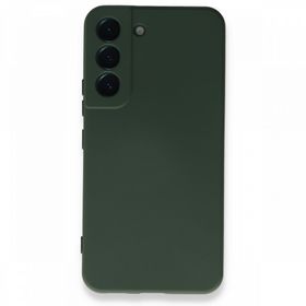 BSSM Samsung Galaxy S22 Plus Nano İçi Kadife Silikon Koyu Yeşil Kılıf