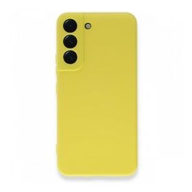 BSSM Samsung Galaxy S22 Plus Nano İçi Kadife Silikon Sarı Kılıf