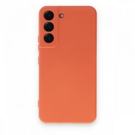 BSSM Samsung Galaxy S22 Plus Nano İçi Kadife Silikon Turuncu Kılıf