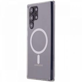 BSSM Samsung Galaxy S22 Ultra Magneticsafe Şeffaf Silikon Şeffaf Kılıf