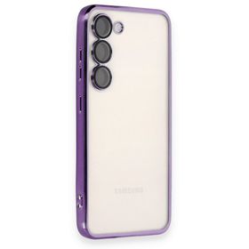 BSSM Samsung Galaxy S23 Plus Razer Lensli Silikon Gümüş Cep Telefonu Kılıfı