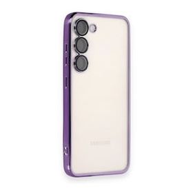 BSSM Samsung Galaxy S23 Plus Razer Lensli Silikon Mor Cep Telefonu Kılıfı