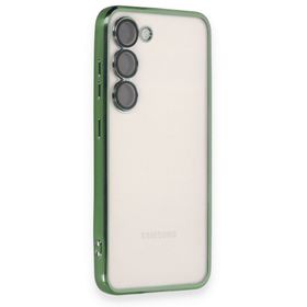 BSSM Samsung Galaxy S23 Plus Razer Lensli Silikon Yeşil Cep Telefonu Kılıfı