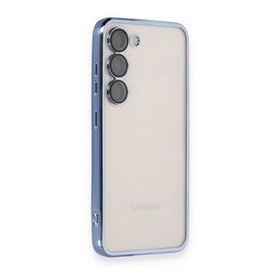 BSSM Samsung Galaxy S23 Razer Lensli Silikon Açık Mavi Cep Telefonu Kılıfı