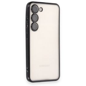 BSSM Samsung Galaxy S23 Razer Lensli Silikon Gümüş Cep Telefonu Kılıfı
